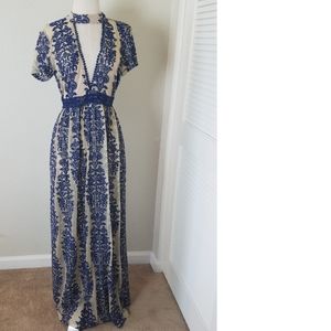 🥝2 for $18🥝  Embroidered mesh maxi dress